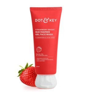 Strawberry Bright Niacinamide Gel Face Wash, Non-Drying Formula, Brightens & Smoothes, Evens Skin Tone, Reduces Excess Oil, Unclogs Pores, Deeply Cleanses, For Oily & Combination Skin